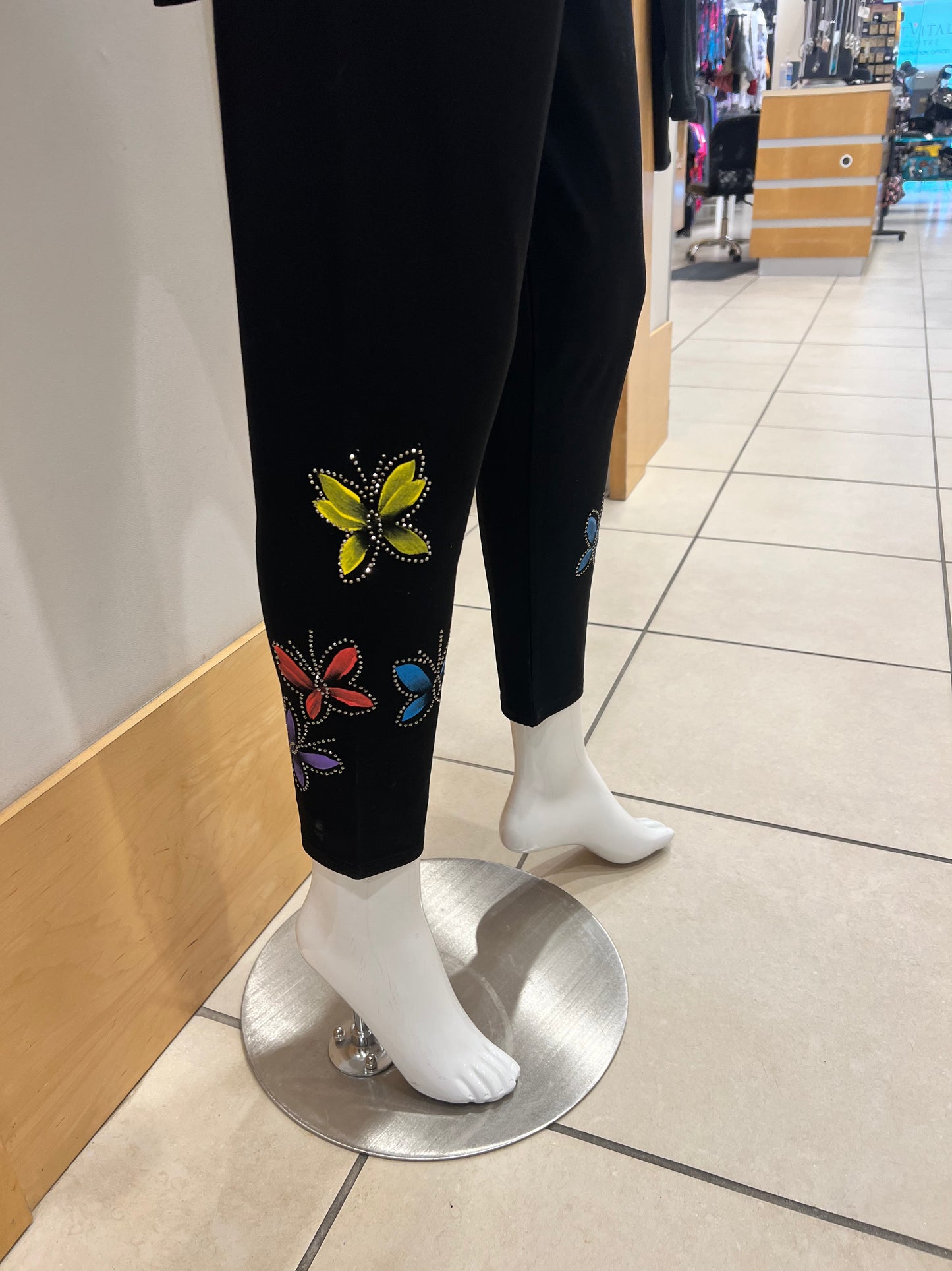 Painted butterfly bling leggings leg0004