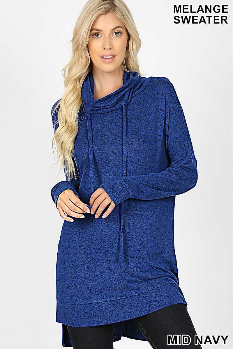 Mid Navy funnel neck sweater MC