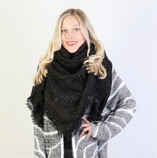 Sparkle blanket scarf Black