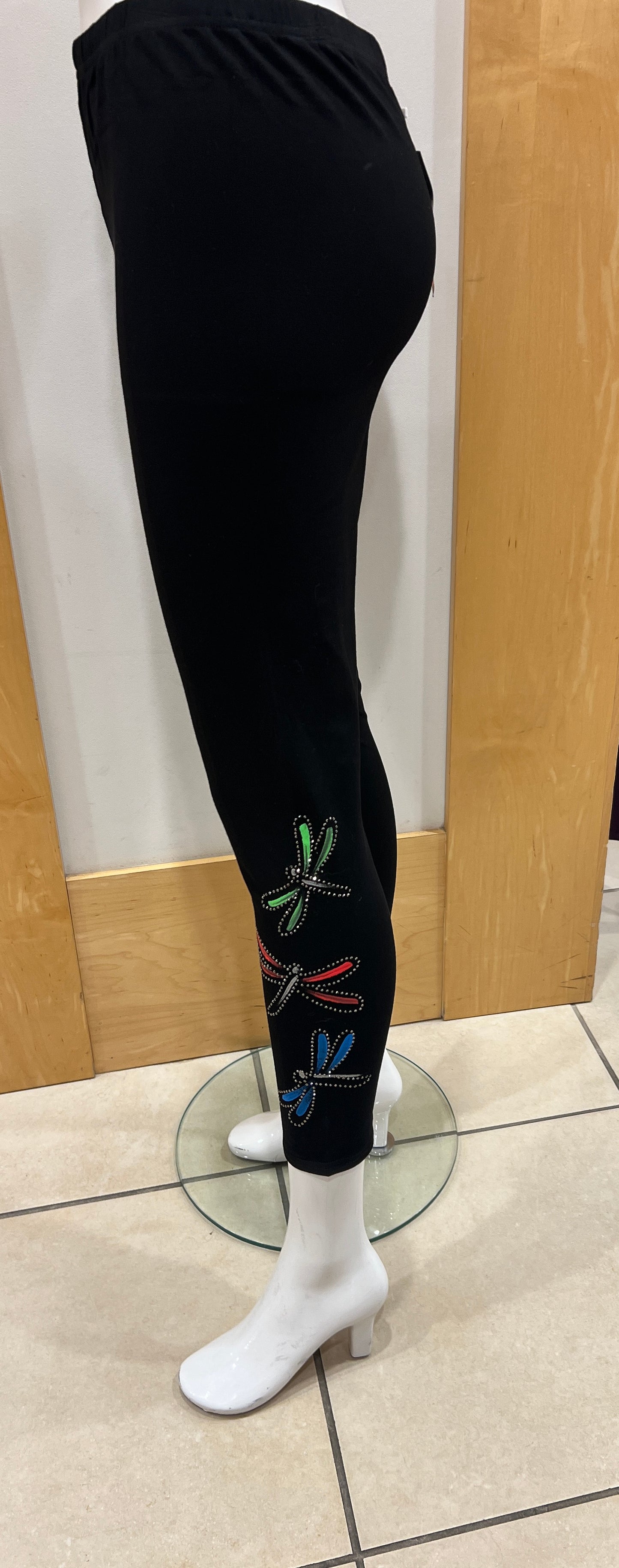 Painted dragonfly bling leggings leg0005