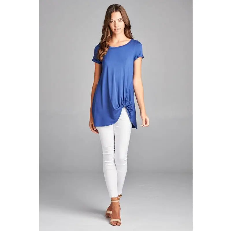 Denim blue twist tunic EC3921