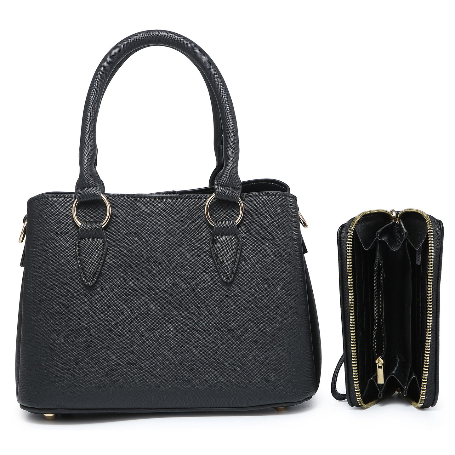Black Saffiano 2 pc purse