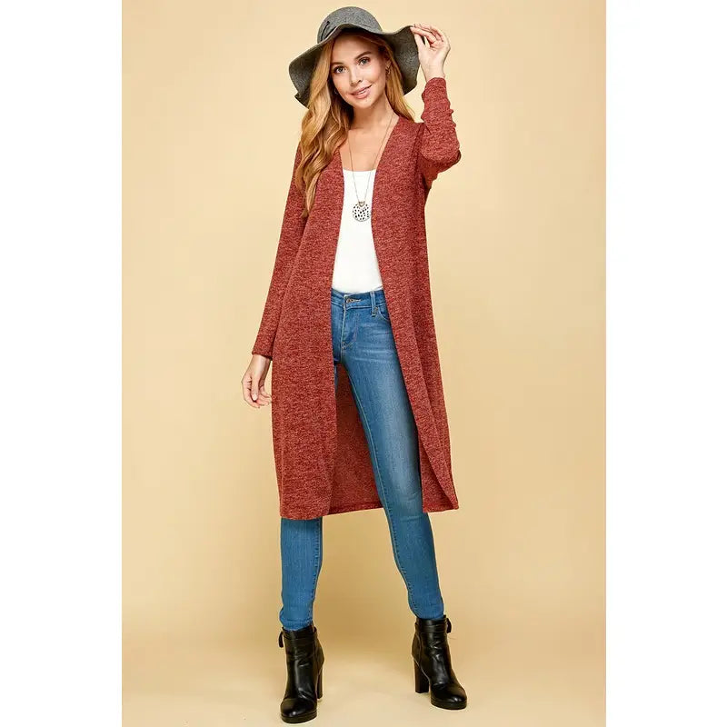 Rust Longline Cardigan EC8597