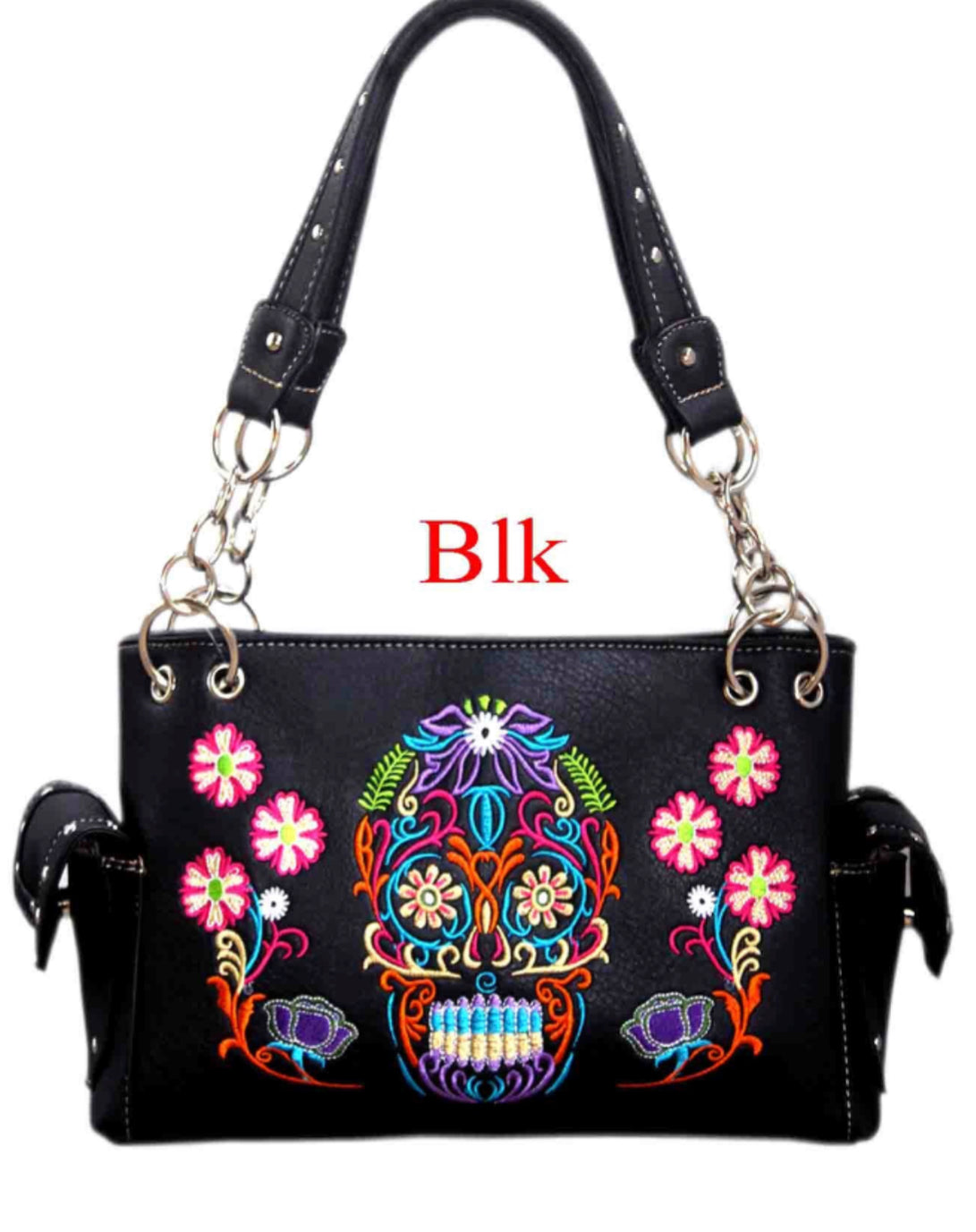 Sugar skull colourful purse