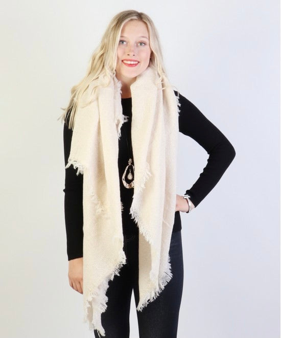 Sparkle blanket scarf White