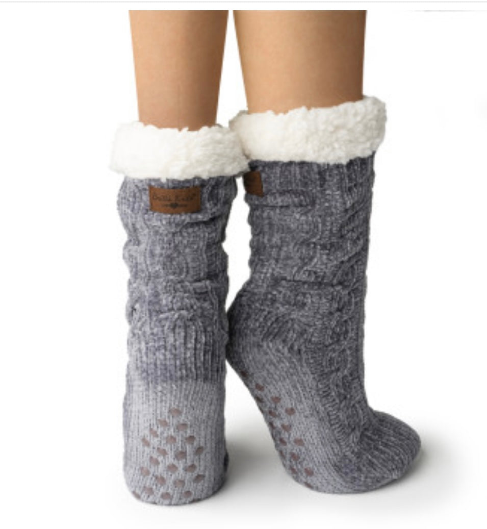 Britt’s Knits beyond soft chenille boot socks Grey