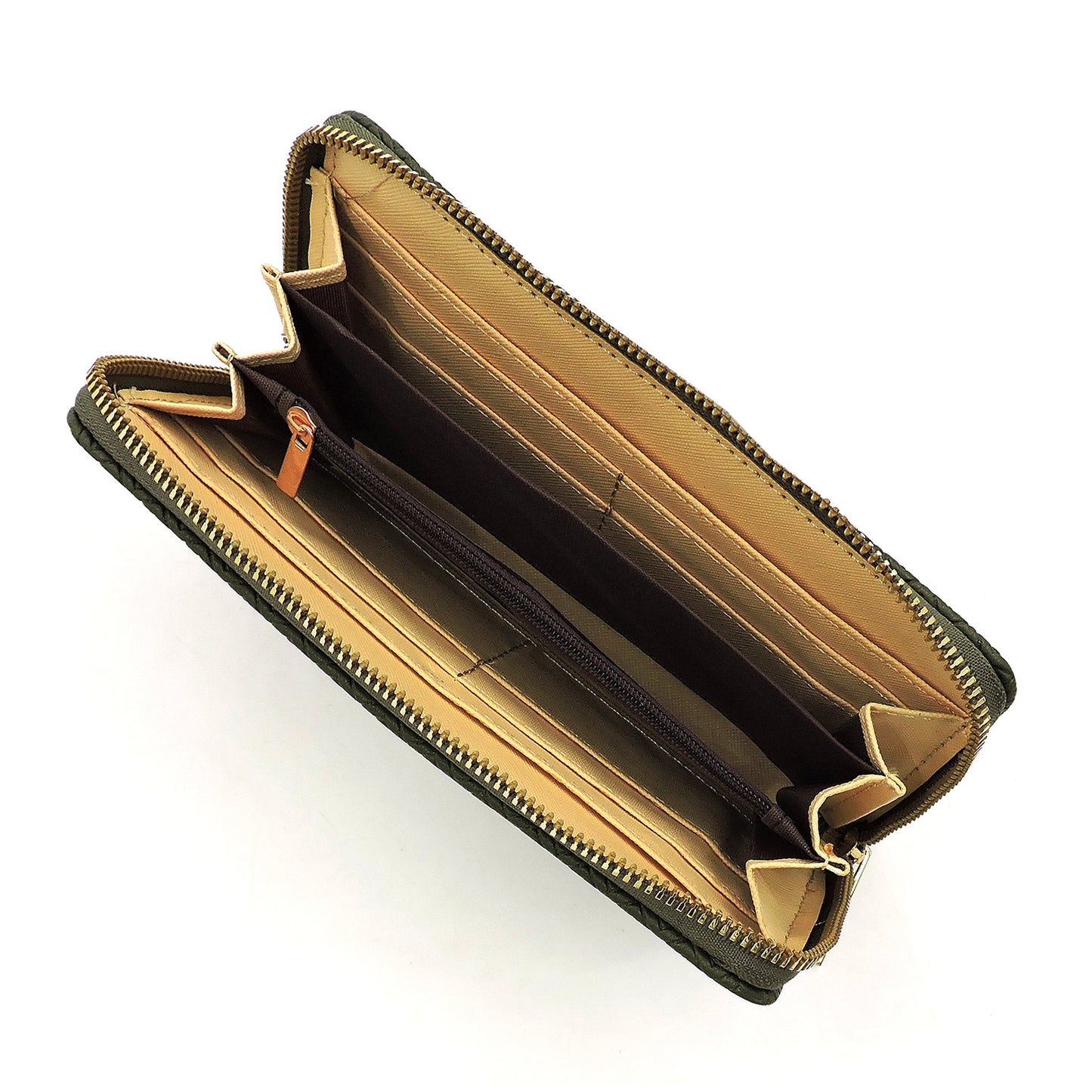 Brown chevron embossed wallet
