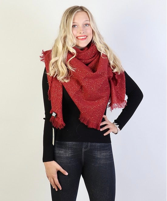 Sparkle blanket scarf Burgundy
