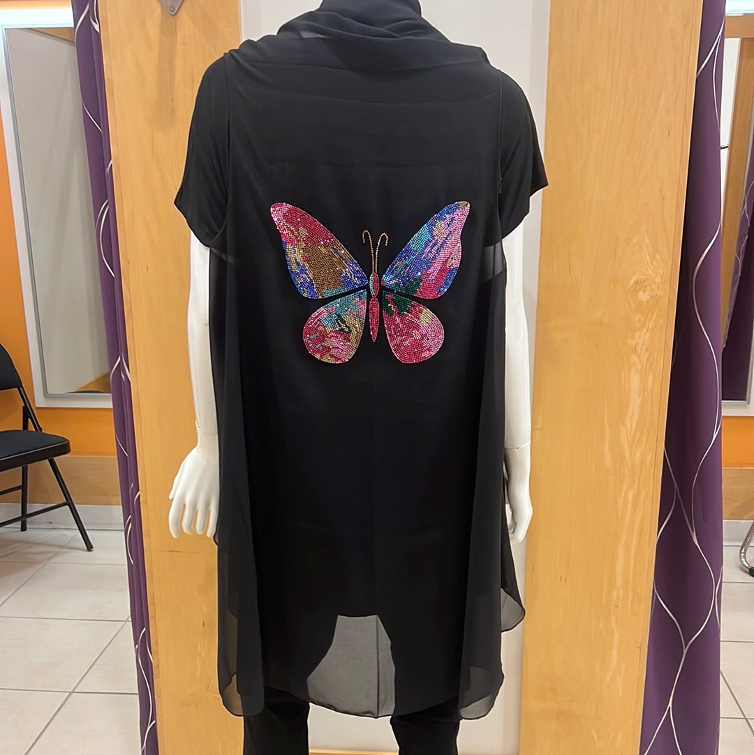 Multi butterfly bling vest (one size) 30022