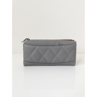 Grey large wallet with zip pocket