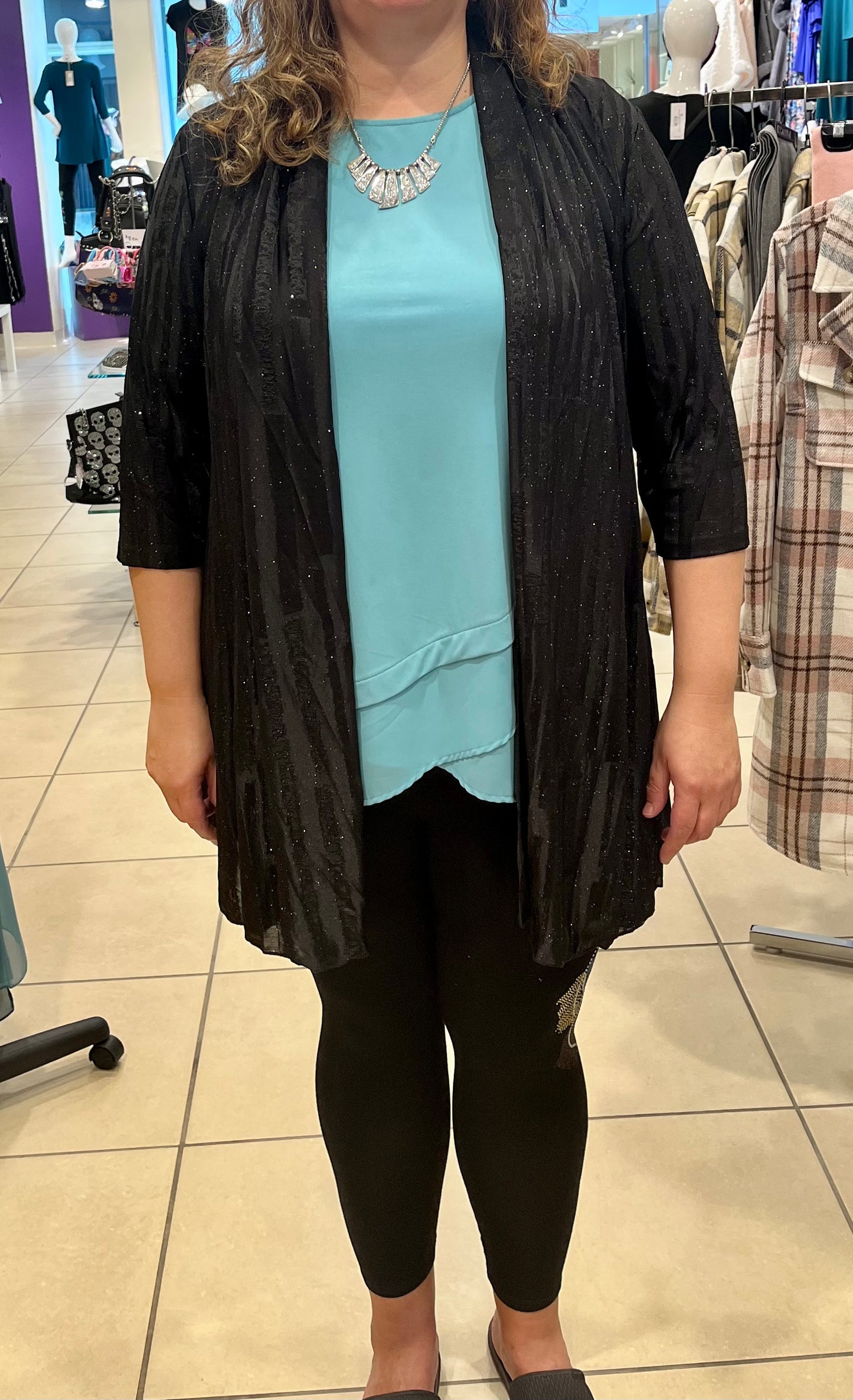Black shimmer shrug 10841