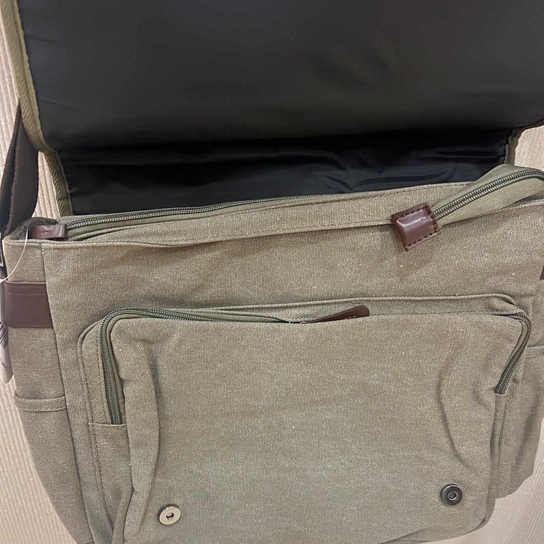 Green Large fabric crossbody bag