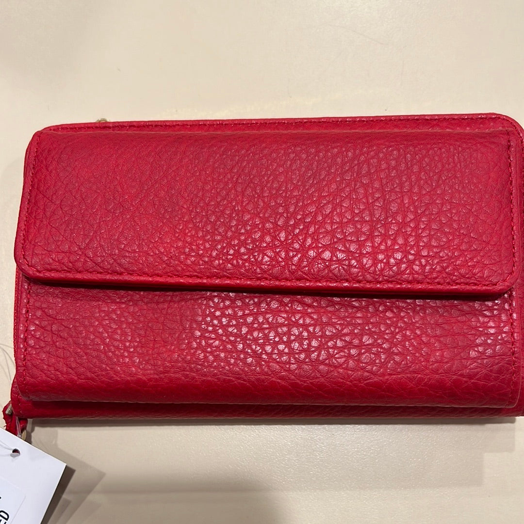 Red cell phone crossbody horizontal