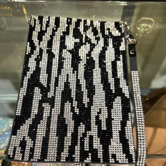 Bling cell phone purse black/clear 55024