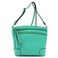 Turquoise multi zip crossbody WU059