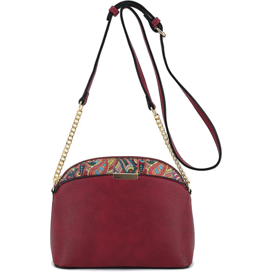 Wine Paisley small crossbody