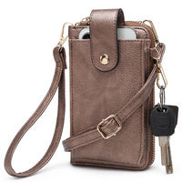 Bronze cell phone wristlet and crossbody