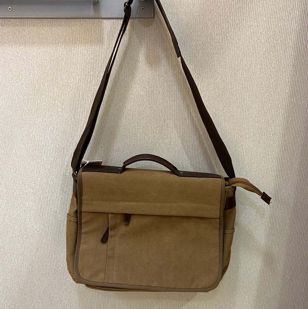 Brown Large fabric crossbody bag