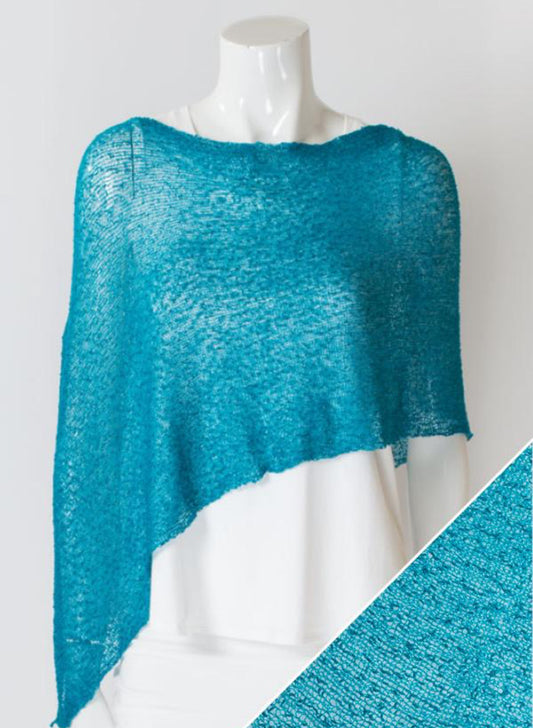 One size light knit poncho Teal