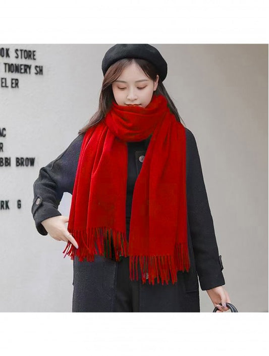 Red shawl scarf with cashmere feel