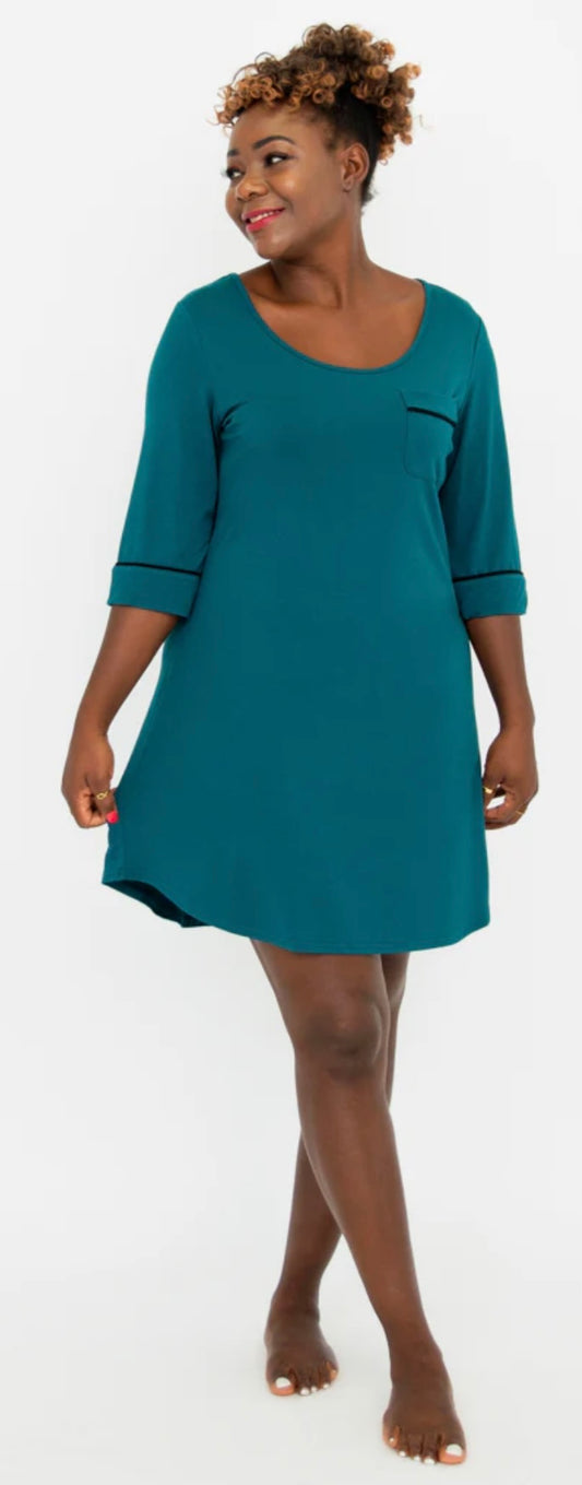 Starlight Sleepshirt, Teal, Bamboo