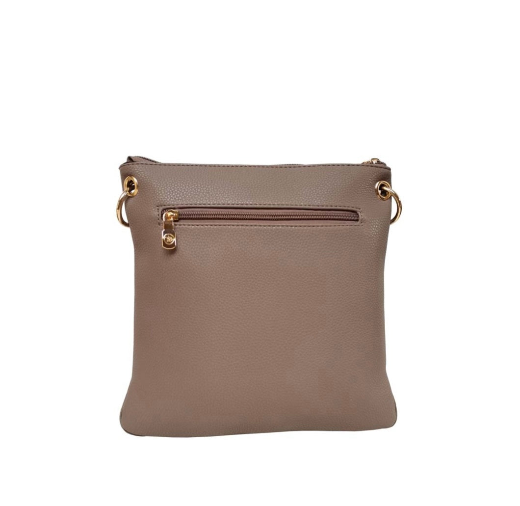 Taupe messenger bag Pass4110