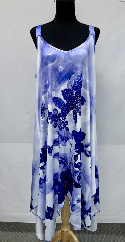 Purple Leaves Bandana Dress A26052 One Size