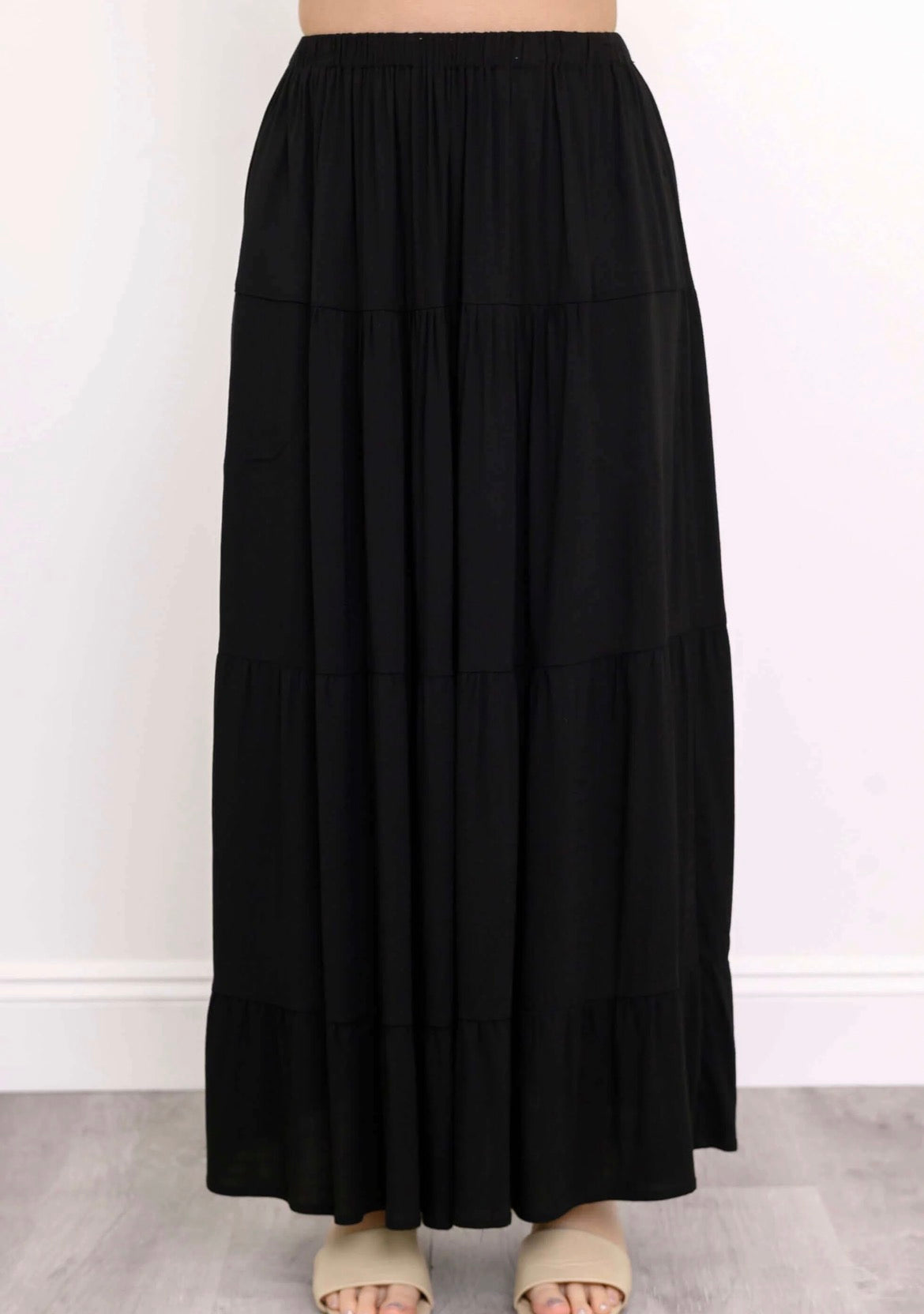 Roma Skirt, Black, Linen Bamboo