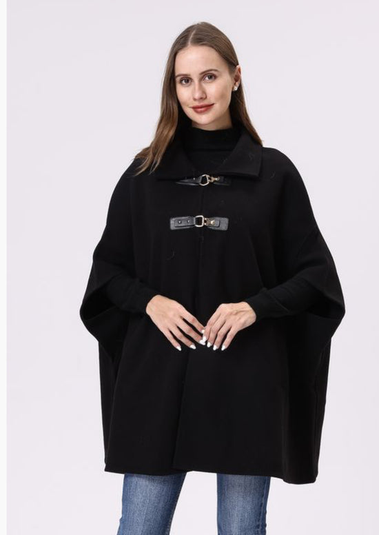 Black cape with buckle closure CT250-76