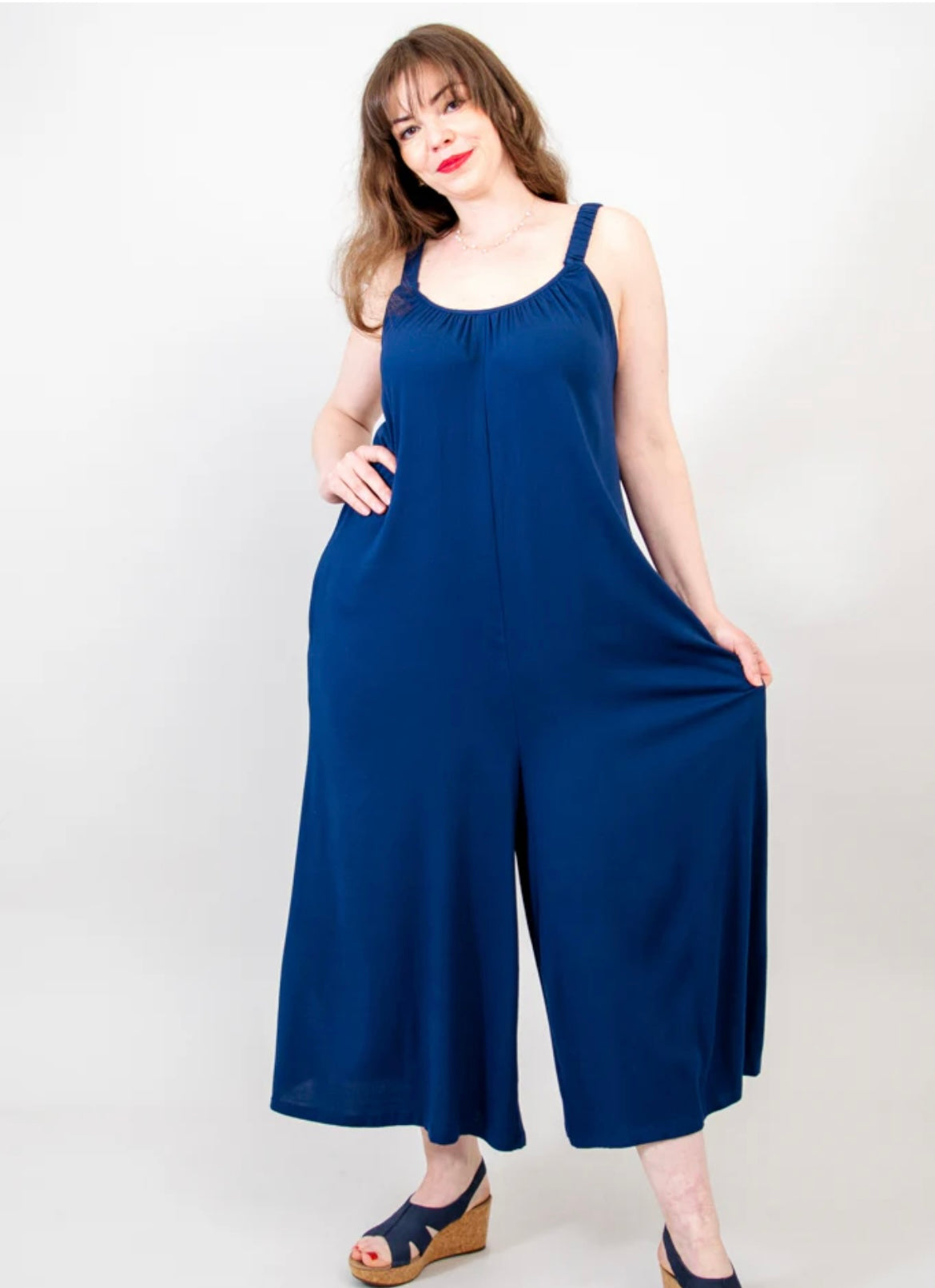 Joanna Jumpsuit, Indigo, Linen Bamboo