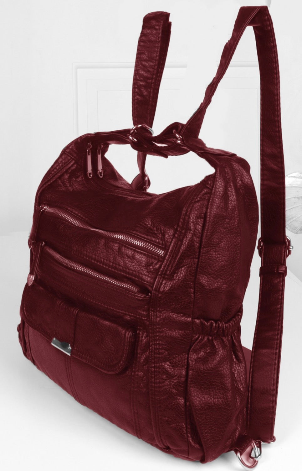 Burgundy 3 in 1 backpack purse GC