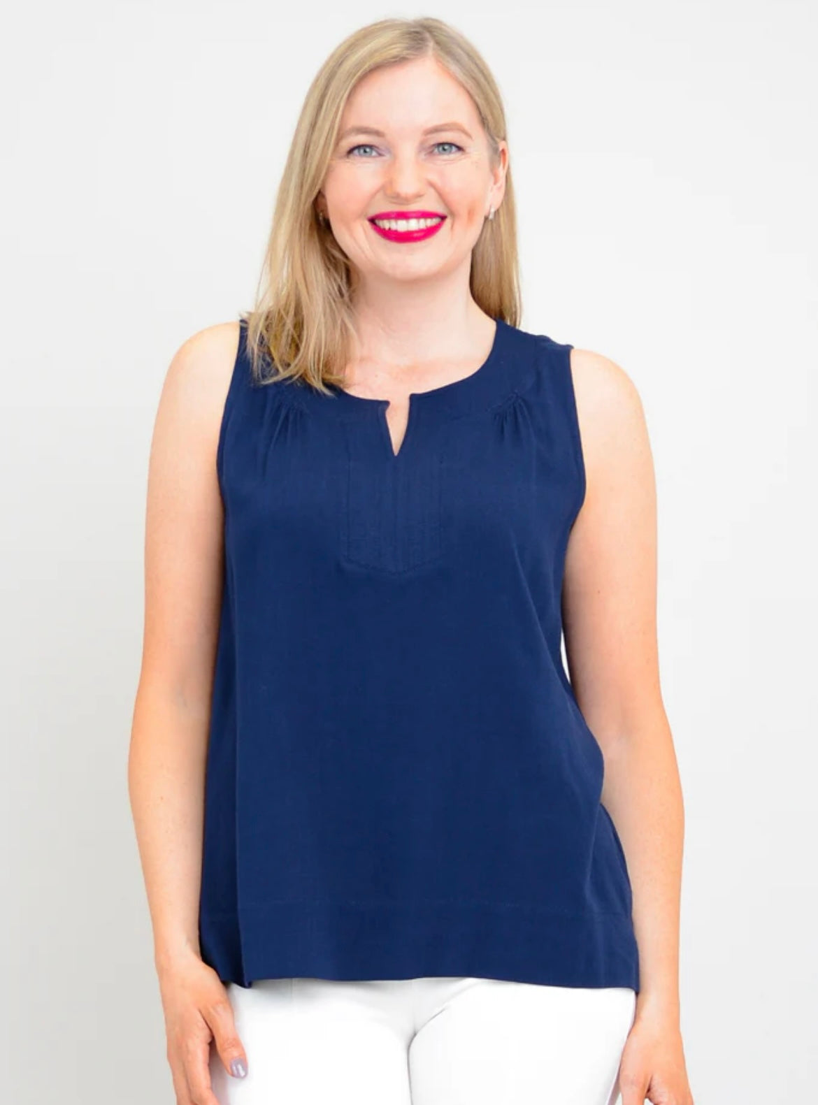 Scarlette Tank, Indigo, Linen Bamboo