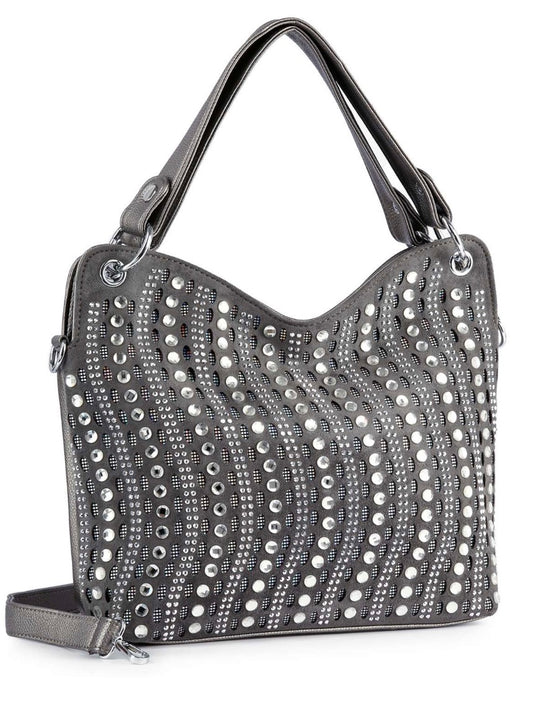 Crystal and Rhinestone Pewter Bling Handbag