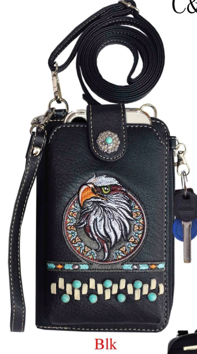Black eagle phone purse