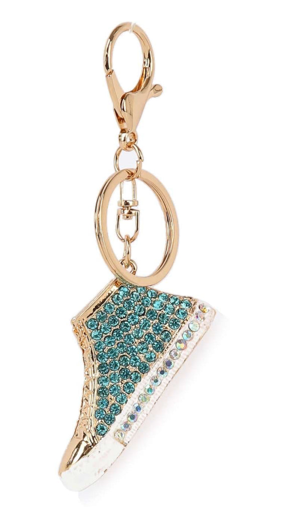 Sneaker Rhinestone purse charm Turquoise