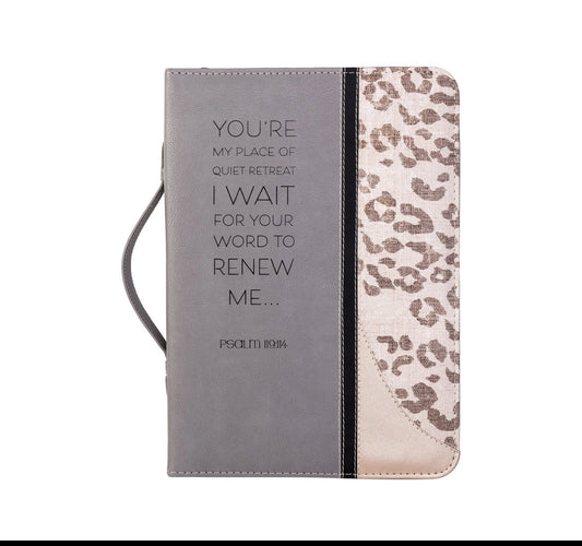 Divine Details: Bible Cover - Leopard W/Metallic Gold