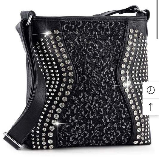 Lace and Rhinesone Bling Crossbody
