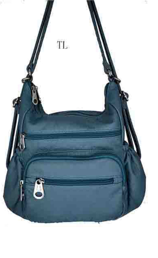 Teal WH2929 3 in 1 style backpack purse with 2 pouches