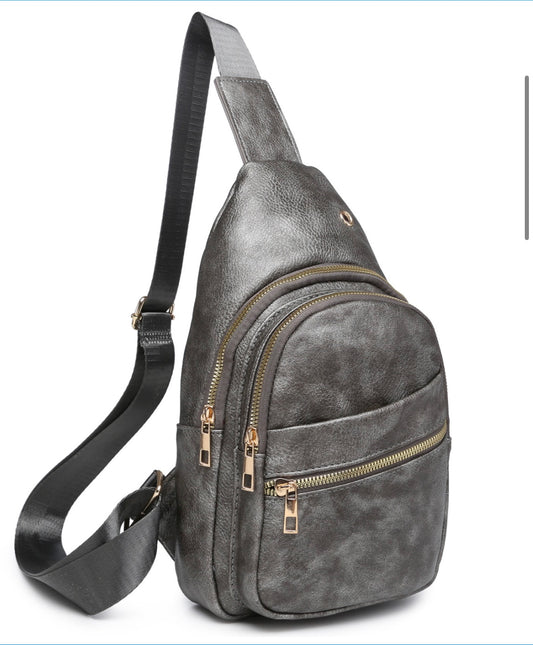 Pewter fashion sling backpack BC1191