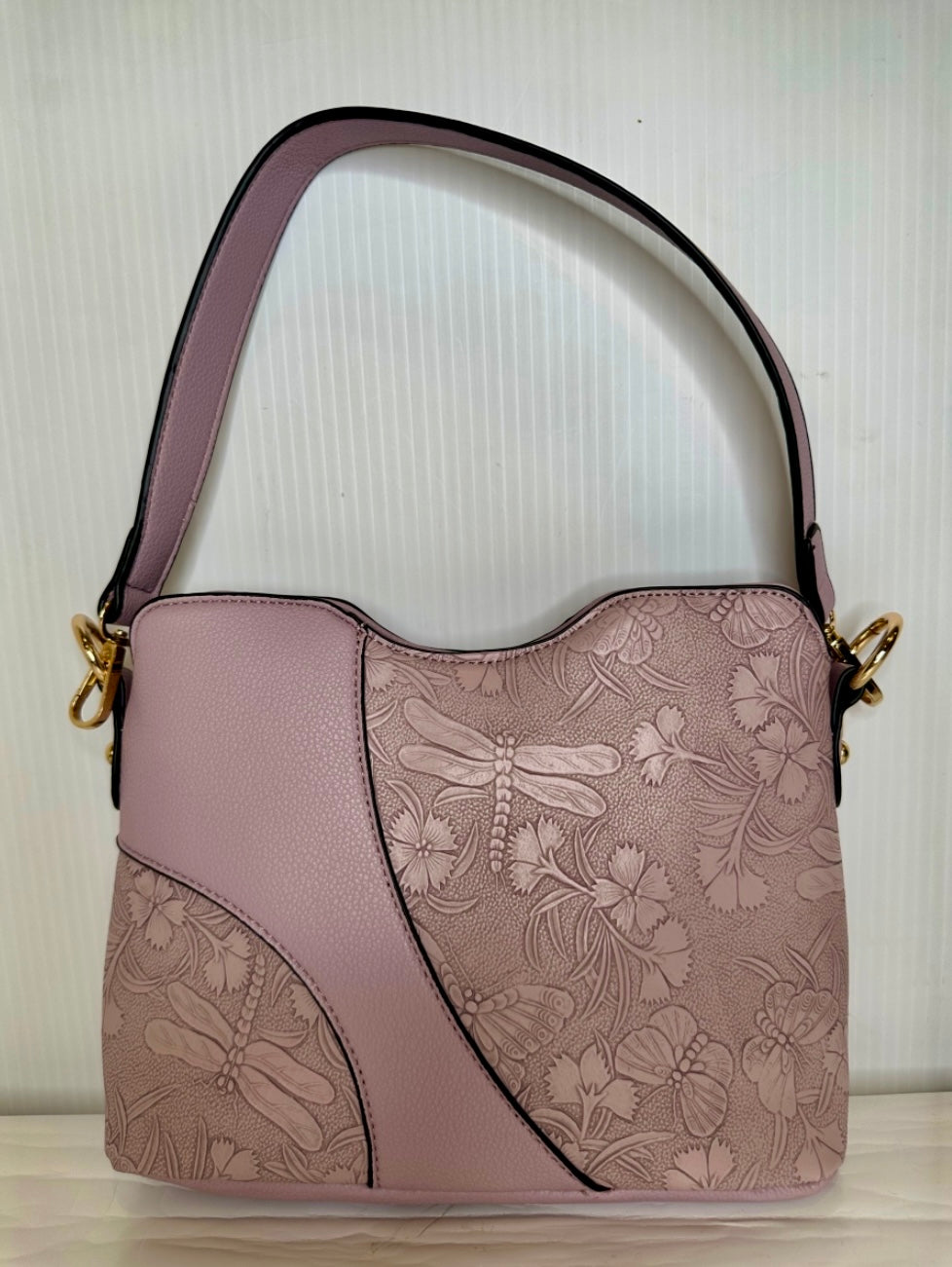 Pink Purse with Butterfly and dragonfly design
