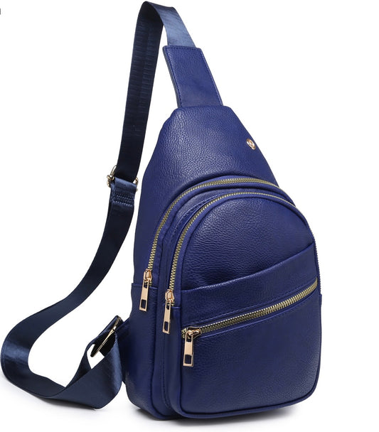 Navy fashion sling backpack BC1191