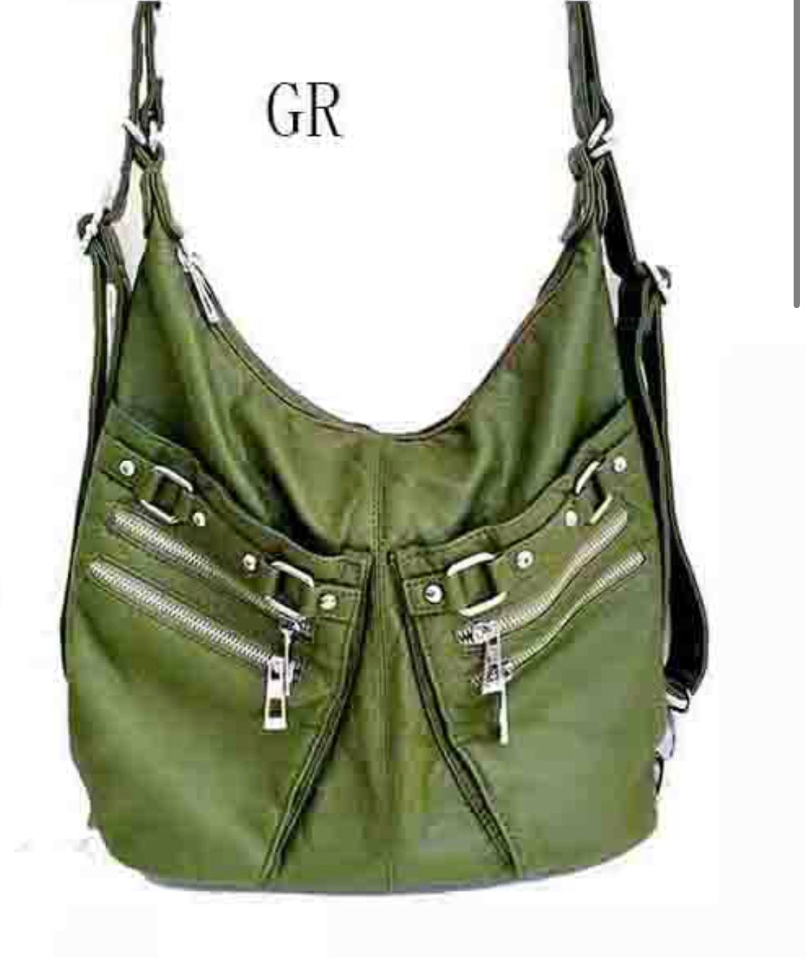 Green 3 in 1 with two slanted front pouches WH2010