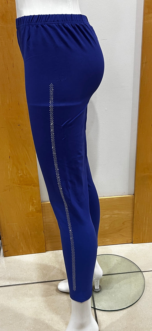 Legging with 3 row stones Leg0043 Royal Blue