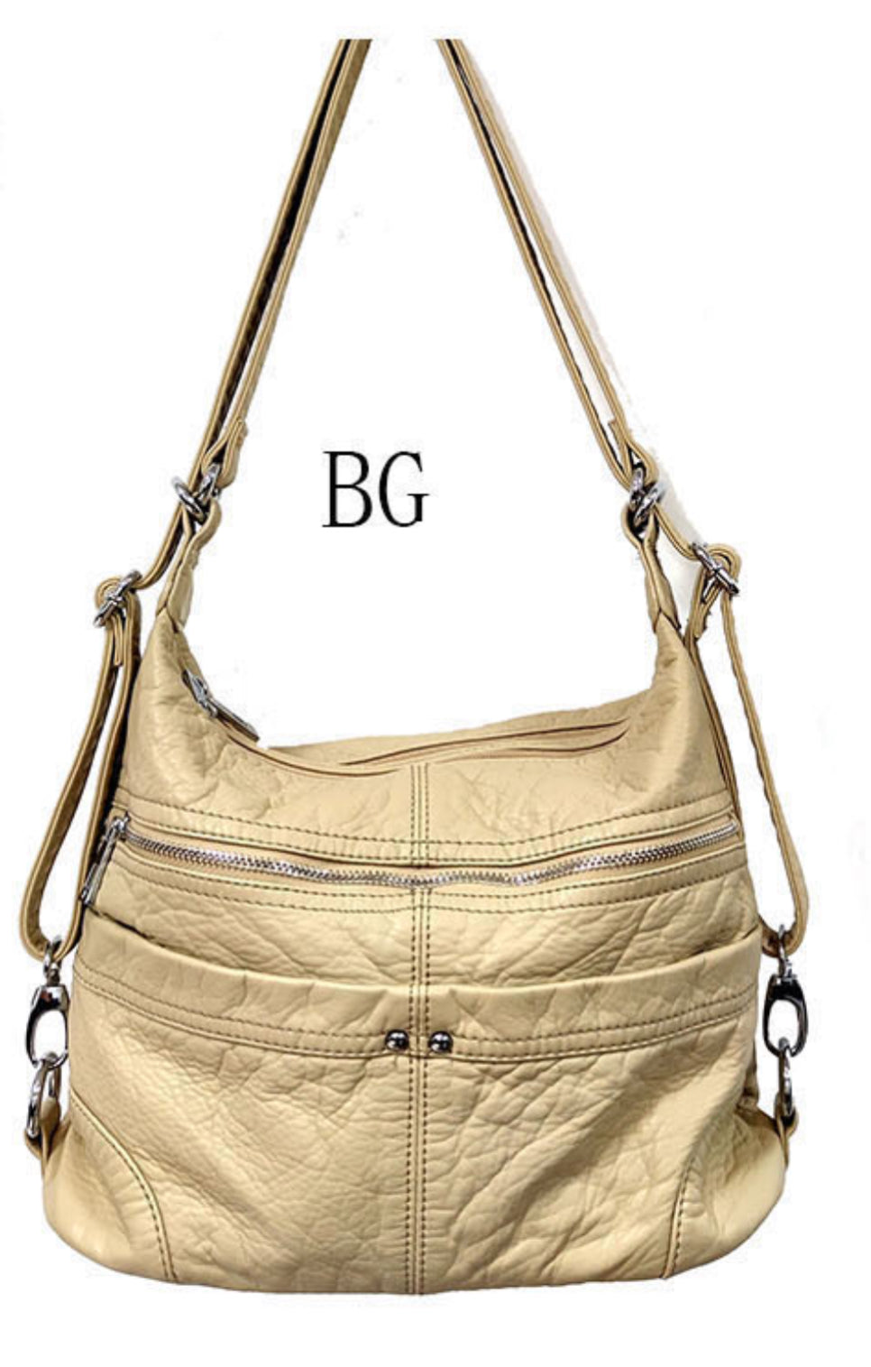 Beige 3 in 1 with two open pouches WH2927