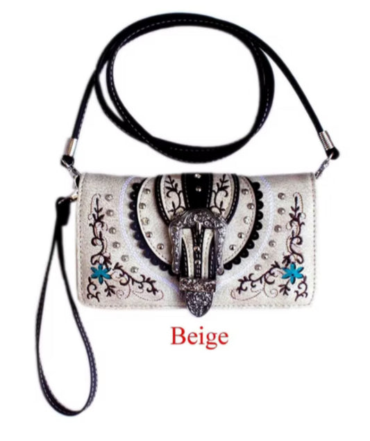 Beige Buckle wallet W127