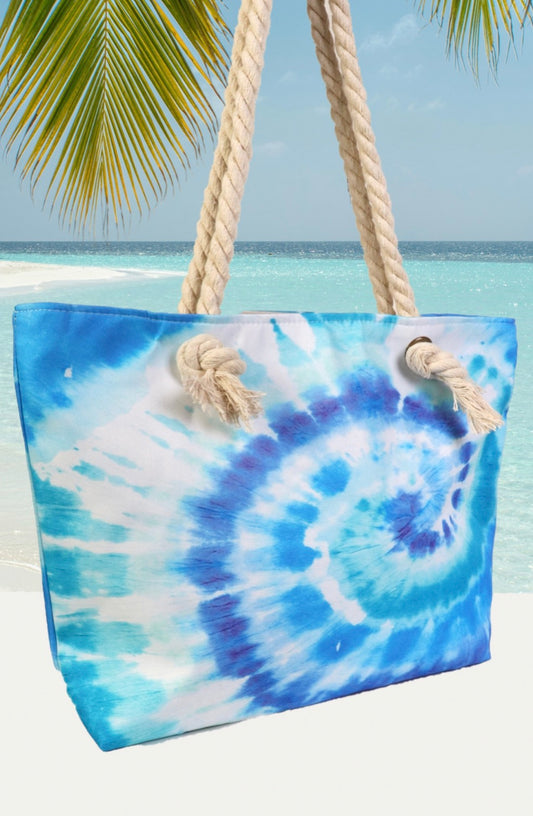 Canvas Tote Blue Tie Dye
