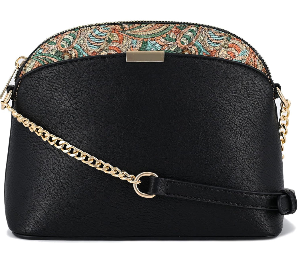 Black Paisley small crossbody