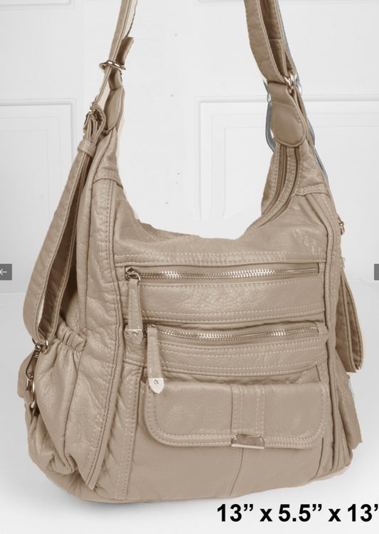 Beige 3 in 1 backpack purse GC