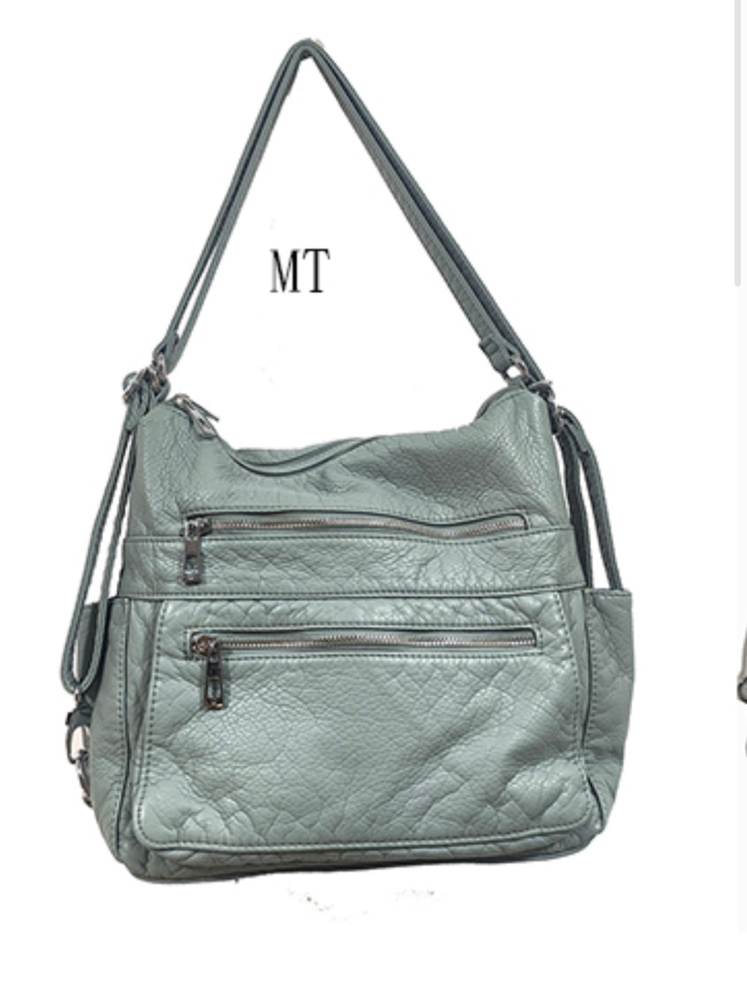 Mint WH3109 3 in 1 style backpack purse with two front zippers