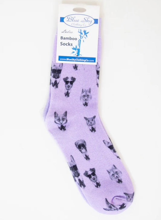 Ladies Bamboo Dress Socks Sunglass Print